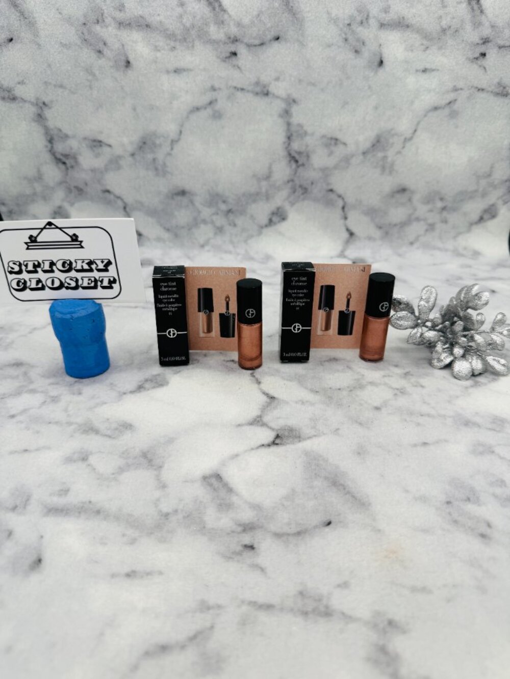 Giorgio Armani Beauty Gift Set-Eye Tint Chrome Rose Gold 44,Travel-2pc-BOXED-NEW